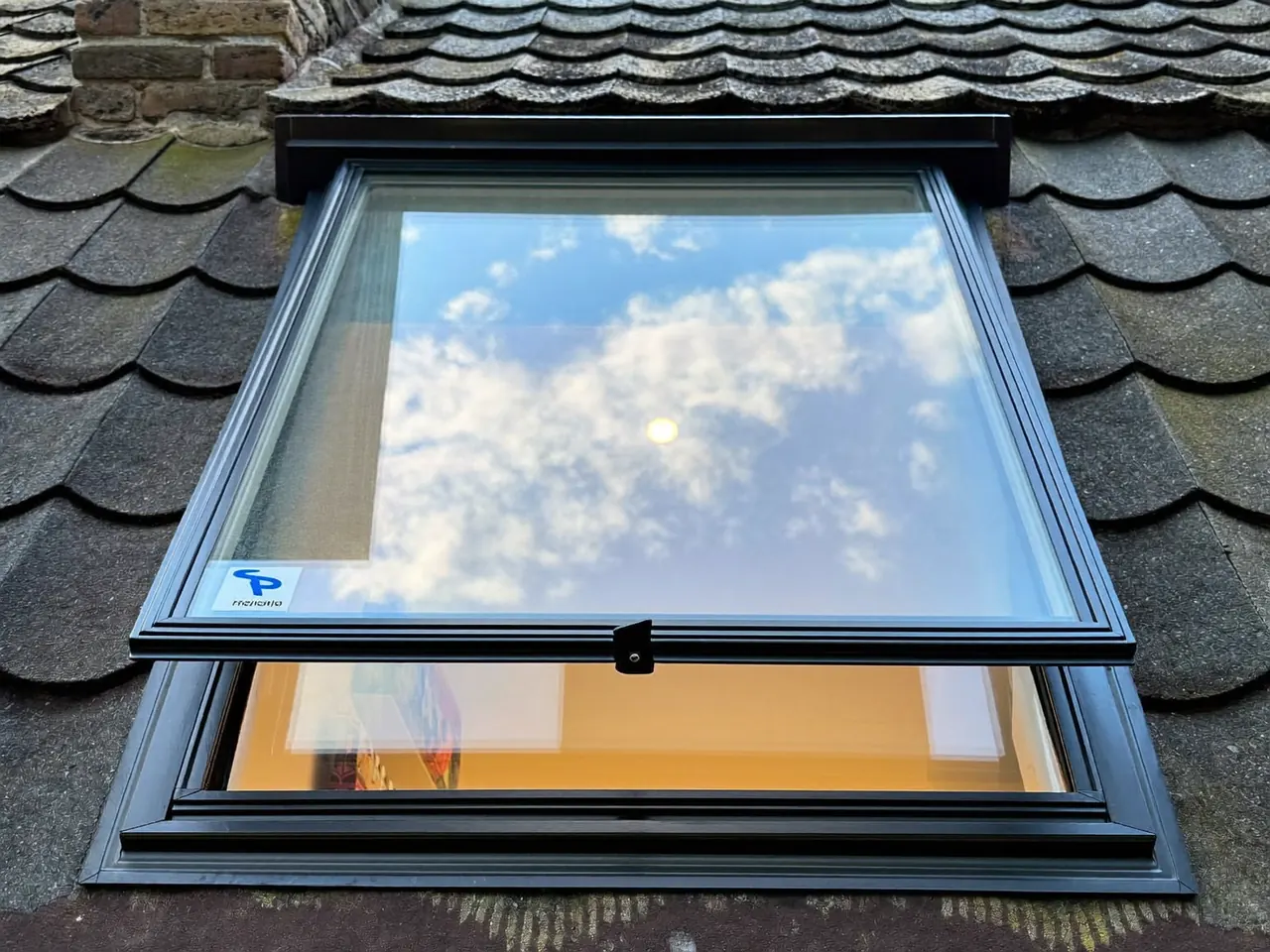 Close-up of energy-efficient double glazing on a UK home